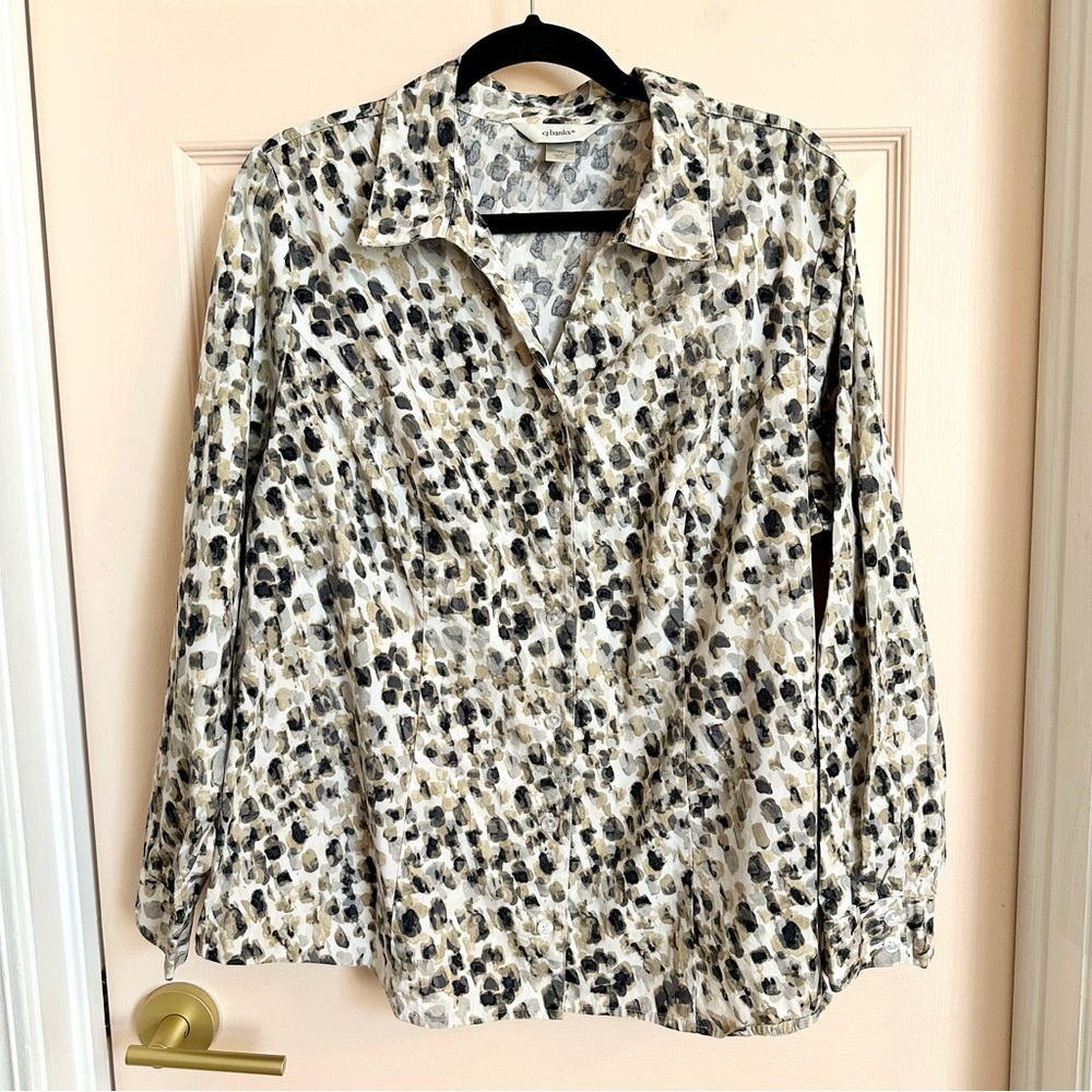 Tan and black cj banks button up